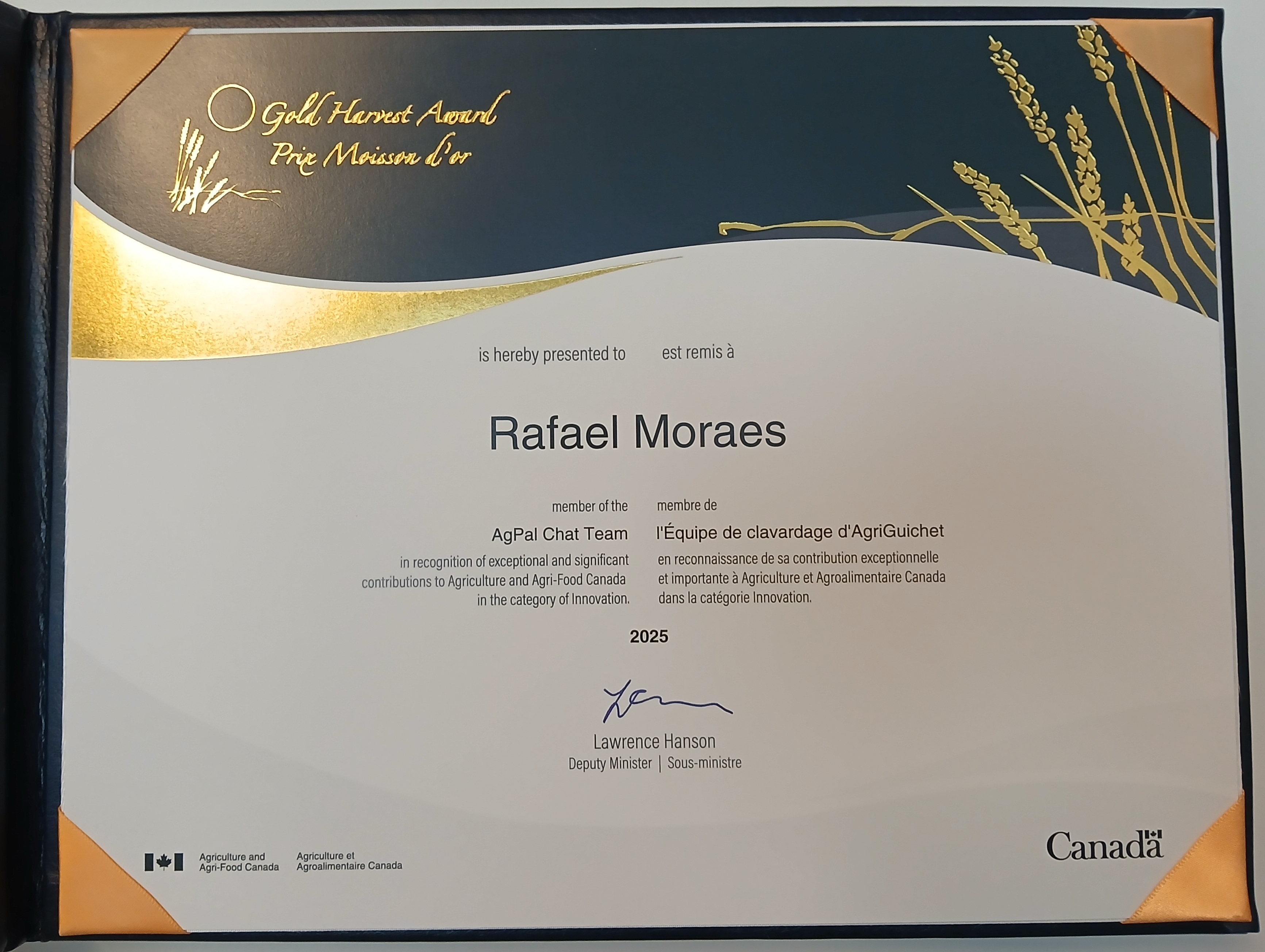 Award recognition photo